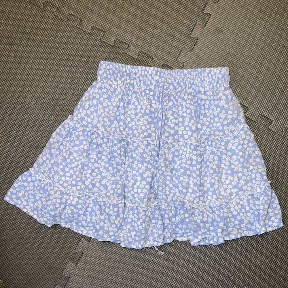 Princess Polly Blue Floral Skater Skirt